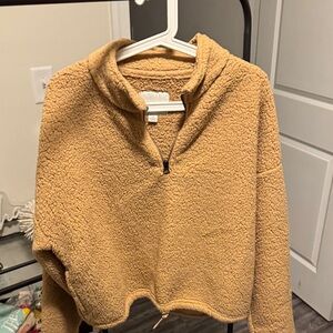 American eagle Cozy Tan Sherpa Pullover